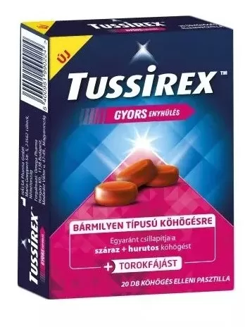 Kelp Ilona Gyógyszertár - Tussirex pasztilla köhögés ellen 20x